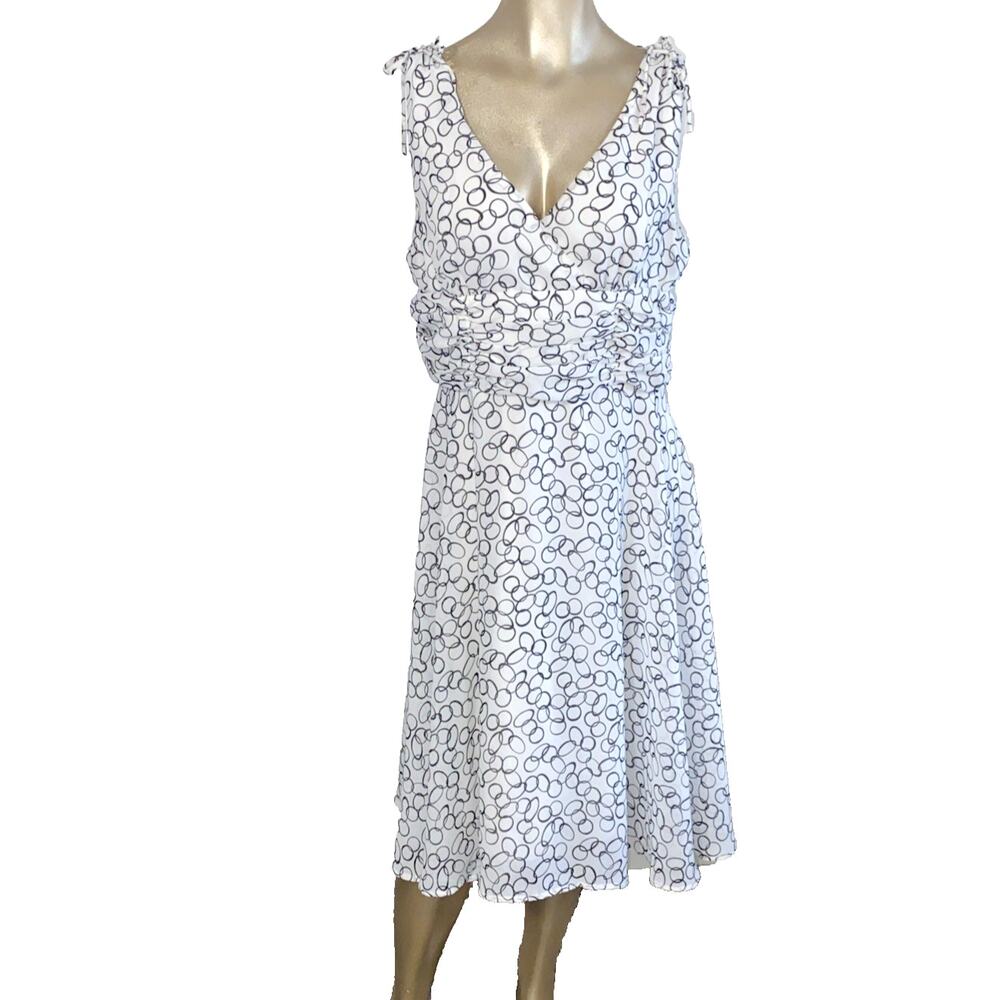 Vintage DJ Summers Women Dress 12 Black & White Sheer Gauzy Retro Party 90s